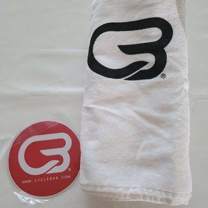 Bundle - CycleBar Rock Your Ride full sized beach towel with CycleBar car magnet